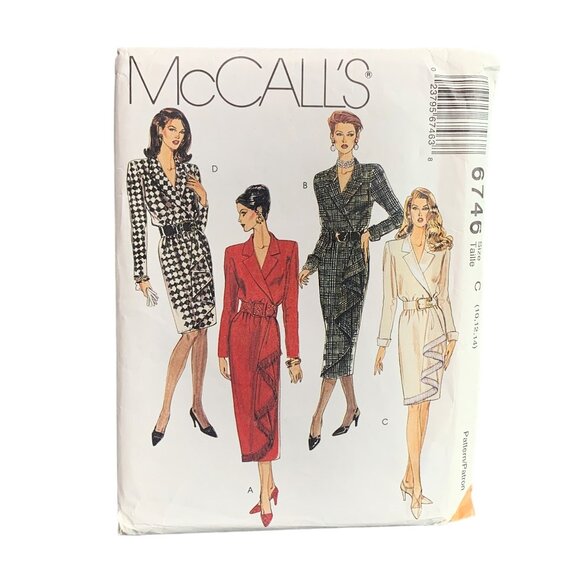 Vintage McCalls Sewing Pattern 6746 Misses Dress Sizes 10-12-14 Uncut - Picture 1 of 2